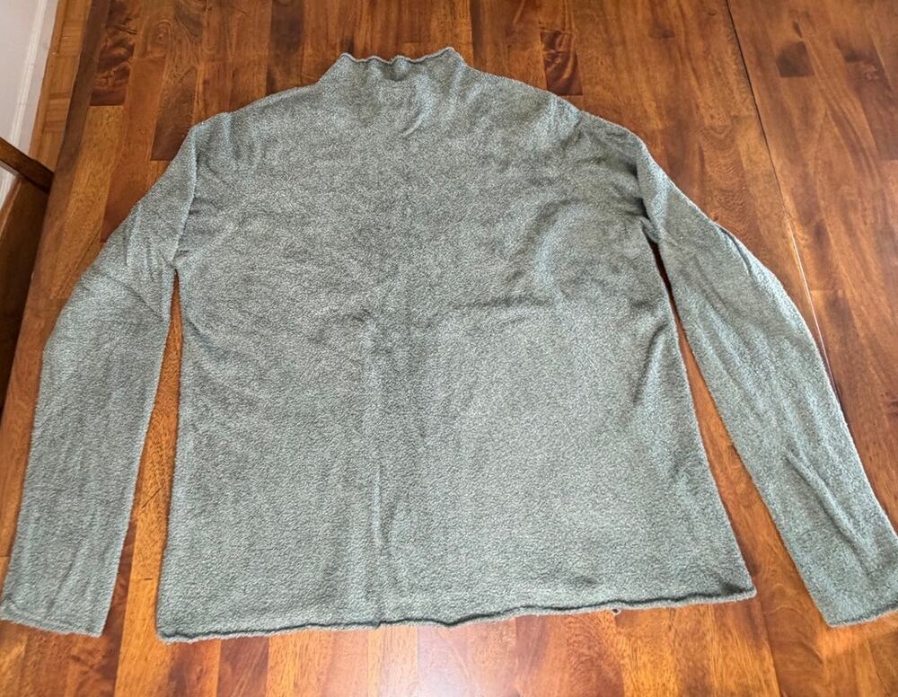 Barefoot Dreams CozyChic Lite Womens Large Gray Knit Pullover Sweater